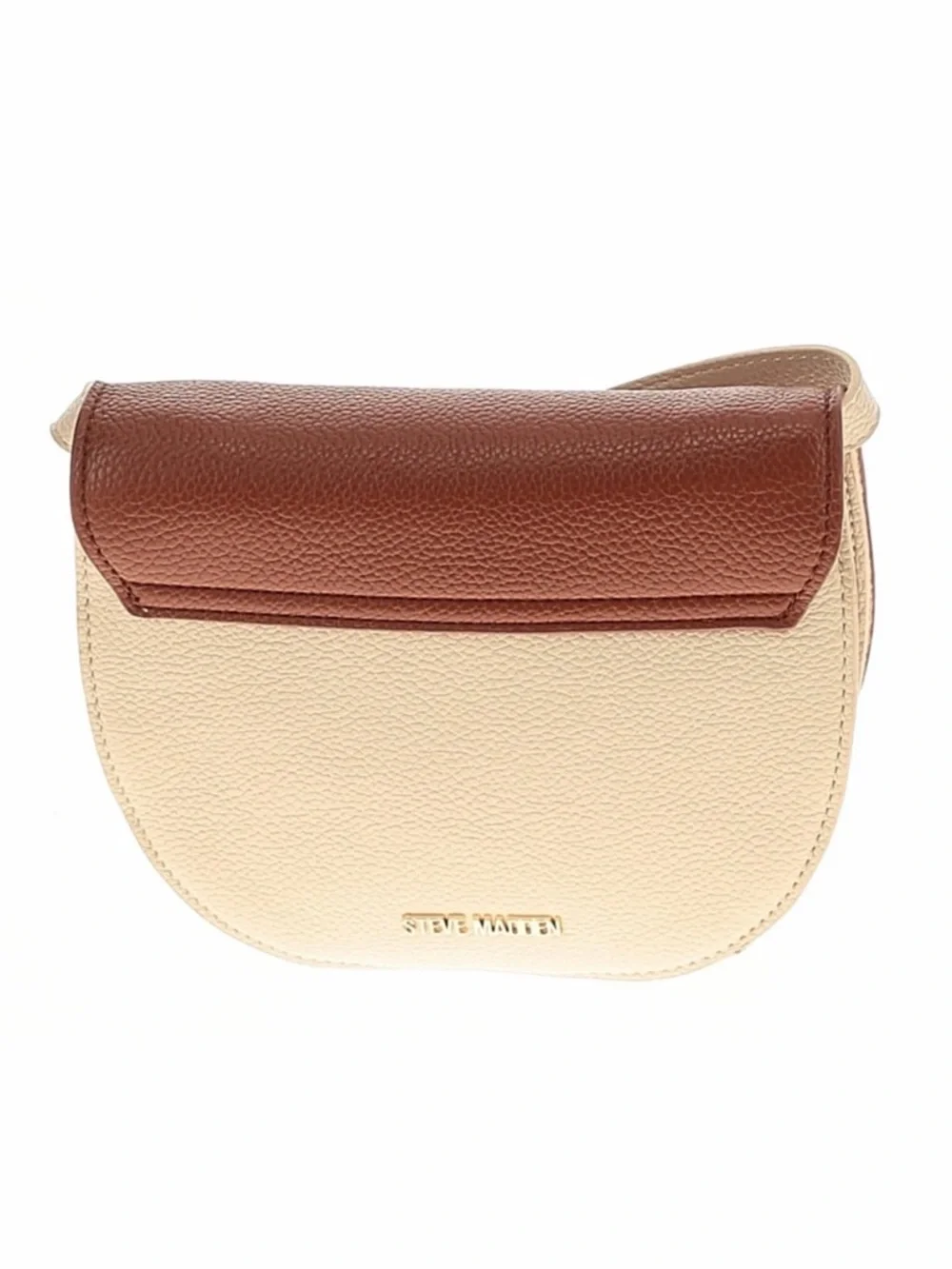 Steve Madden Brown Saddle Crossbody with Cream Strap and Gold Hardware - Picture 3 of 3
